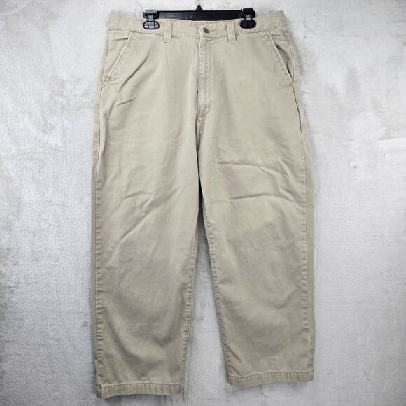 Vintage Levis L2 Khaki Pants Mens 38x30 (Fits 38x27) Baggy 90s Straight Leg - Picture 1 of 14